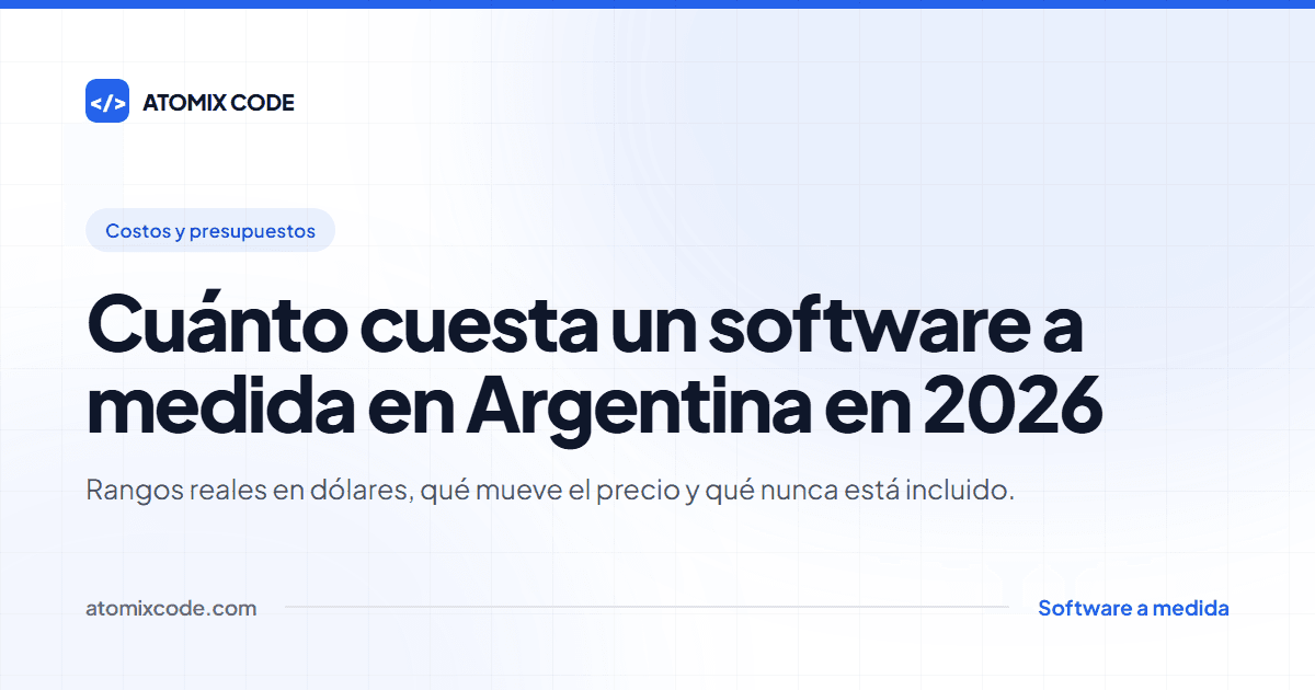 Portada: Cuánto cuesta un software a medida en Argentina en 2026