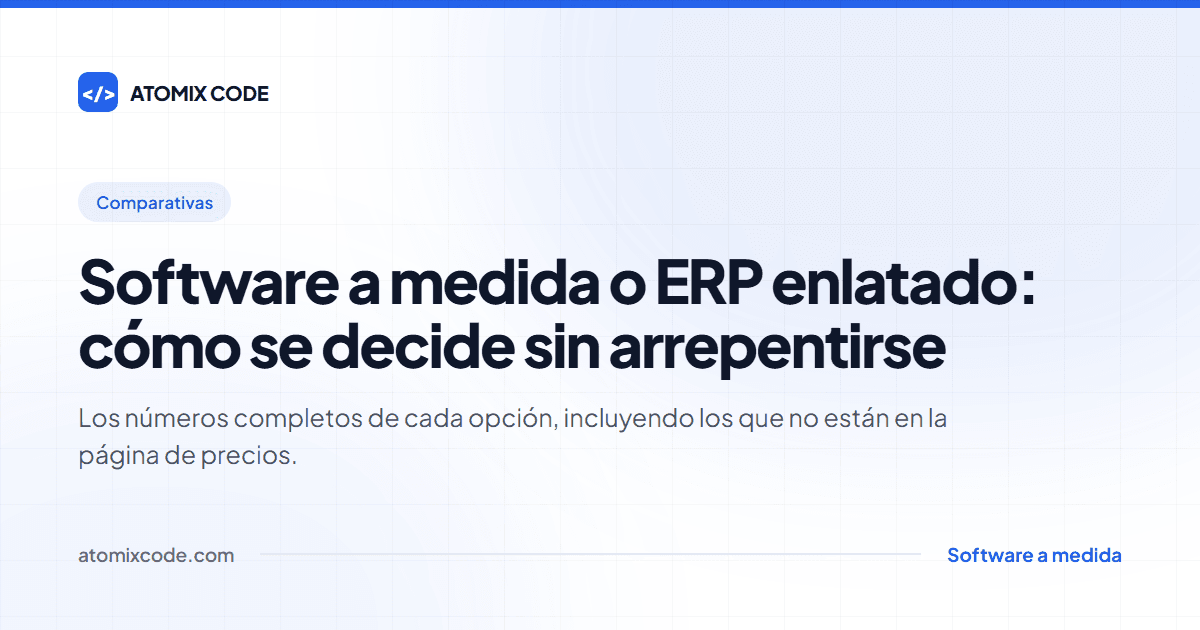 Portada: Software a medida o ERP enlatado: cómo se decide sin arrepentirse