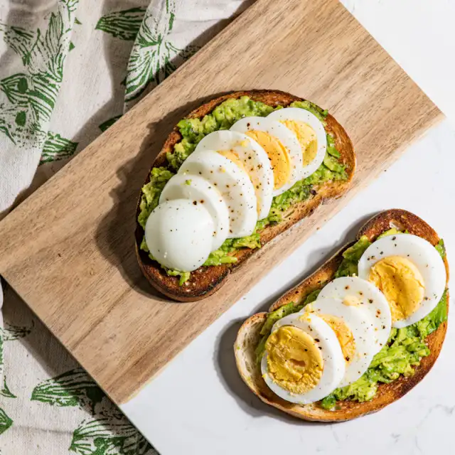 Avocado toast with eggs